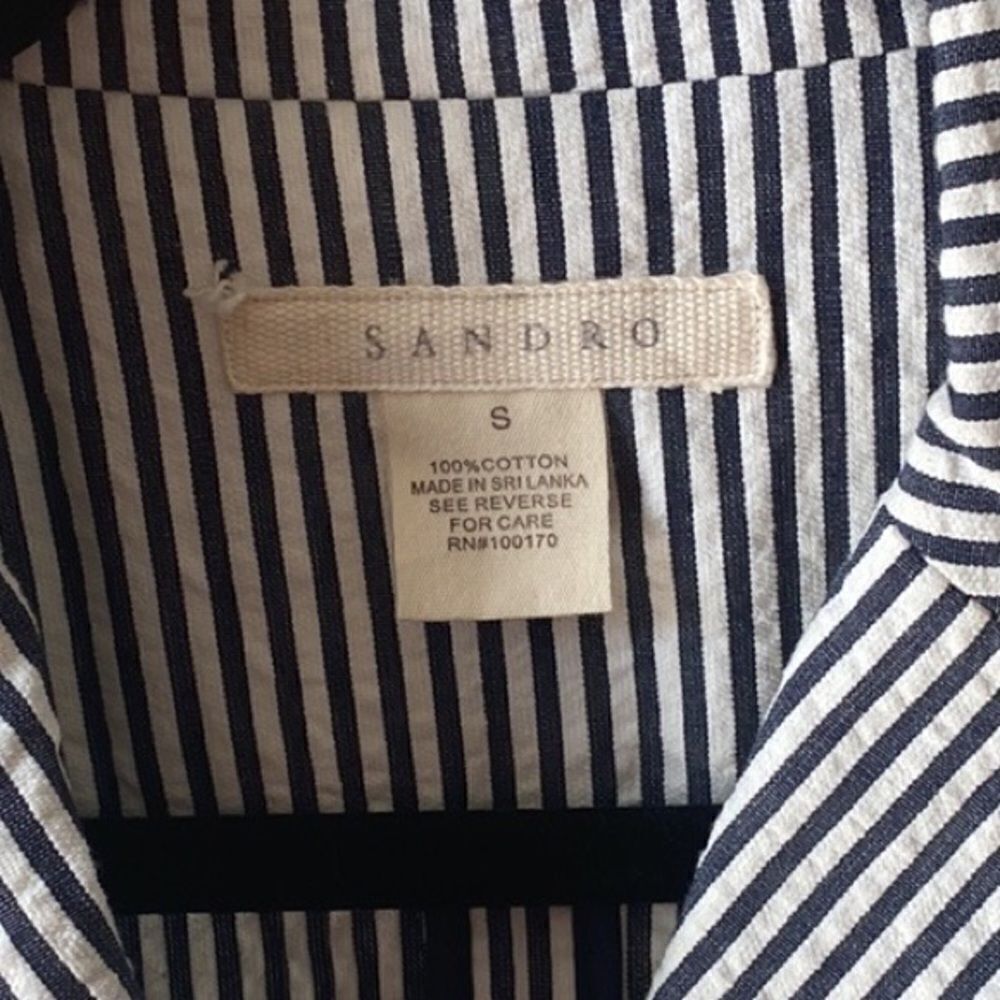 WOMENS SANDRO PINSTRIPED JACKET SIZE SMALL - Picture 2 of 3